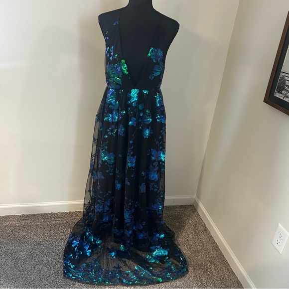 southern fried chics Dresses & Skirts - Southern Fried Chics Black and Teal Sequin Dress